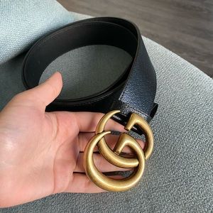 100% Authentic Gucci Double G Buckle Leather Belt